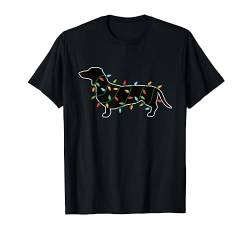 Dackel Lichterkette Hund Weihnachten Geschenk Weihnachts T-Shirt von Shirtbooth: Weihnachten