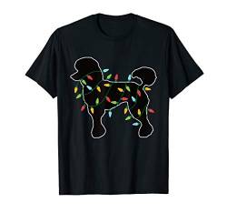 Pudel Lichterkette Weihnachtsmotiv Hund Geschenk Weihnachten T-Shirt von Shirtbooth: Weihnachten