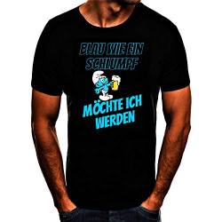 Blau wie EIN Schlumpf Fun Spruch T-Shirt (L) von Shirtbude