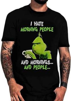 Ich Hasse Menschen und Morgen und Alles allgemein Grinch Arbeitsshirt Fun Spruch T-Shirt (4XL) von Shirtbude