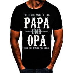 Papa Opa Print Tshirt Herren T-Shirt auch für Rente/Ruhestand/Herrentag/Männertag (L) von Shirtbude