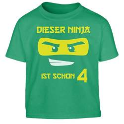 4 Geburtstag Junge Shirt Dieser Ninja ist Schon 4 Kinder Jungen T-Shirt 104 Grün von Shirtgeil