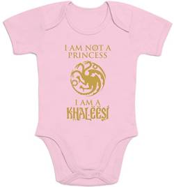 Baby Body I'm not a Princess, a Khaleesi Geschenk für kleine Fans Kurzarm Strampler Mädchen 12-18 Monate Rosa von Shirtgeil