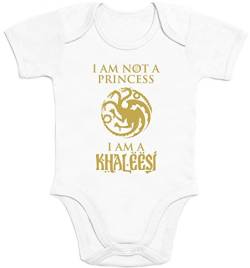Baby Body I'm not a Princess, a Khaleesi Geschenk für kleine Fans Kurzarm Strampler Mädchen 3-6 Monate Weiß von Shirtgeil