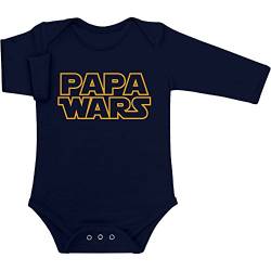 Baby Body Langarm Junge Mädchen Witziges Baby Geschenk für Star Fans - Papa Wars 6-12 Monate Schwarz von Shirtgeil