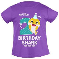 Baby Mädchen Tshirt Kleinkind Birthday Baby Shark Geburtstags T-Shirt 2 Jahre 94 Lila von Shirtgeil