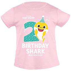 Baby Mädchen Tshirt Kleinkind Birthday Baby Shark Geburtstags T-Shirt 2 Jahre 94 Rosa von Shirtgeil