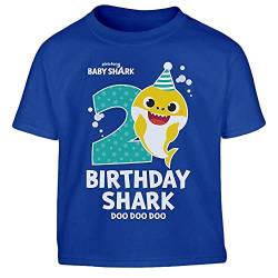 Baby Tshirt Jungen Birthday Baby Shark Geburtstags T-Shirt 2 Jahre Kinder Kleidung 104 Blau von Shirtgeil