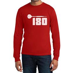 Dart 180 - Motiv für Darts Spieler und Fans Langarm T-Shirt Small Rot von Shirtgeil