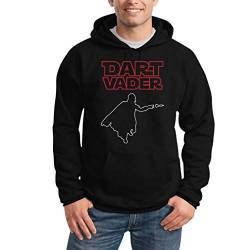 Dart Vader - Witziges Motiv für Darts Fans Kapuzenpullover Männer Sweatshirt Spruch Pullover mit Kapuze Medium Schwarz von Shirtgeil