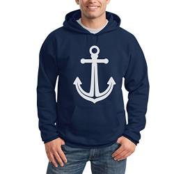 Der Anker in Weiss - Das Original Super Trendy Kapuzenpullover Hoodie Small Blau von Shirtgeil