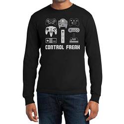Geschenke für Gamer Spieler - Control Freak Langarm T-Shirt X-Large Schwarz von Shirtgeil