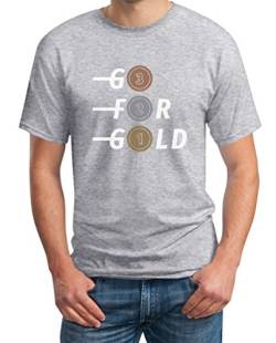 Go for Gold - Bronze, Silber, Gold Fanshirt Für Olympische Spiele T-Shirt XL Grau von Shirtgeil