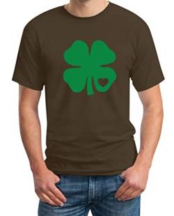 Grünes Herz Kleeblatt St. Patricks Day Irland Herren T-Shirt Medium Braun von Shirtgeil