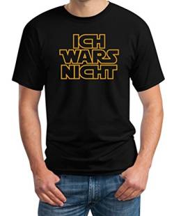 Ich Wars Nicht - witziges Herren Shirt in Cooler Sterne Sci-Fi Schrift Männer T-Shirt XL Schwarz von Shirtgeil