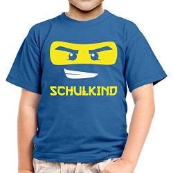 Jungen Tshirt Kinder Einschulung Junge Schultüte Schulkind Ninja Schulanfang T-Shirt 128 Blau von Shirtgeil