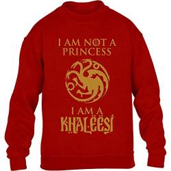 Kids I'm not a Princess - I'm a Khaleesi GOT Kinder Pullover Sweatshirt XS 110/116 Rot von Shirtgeil