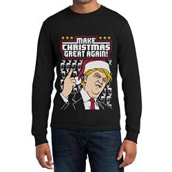 Langarmshirt Herren Trump Make Christmas Great Again - Weihnachts Tshirt Männer Large Schwarz von Shirtgeil