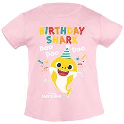 Mädchen T-Shirt Geburtstag - Baby Shark 2 3 4 5 Geburtstagskind Birthday Shark 104 Rosa von Shirtgeil
