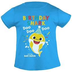 Mädchen T-Shirt Geburtstag - Baby Shark 2 3 4 5 Geburtstagskind Birthday Shark 94 Hellblau von Shirtgeil