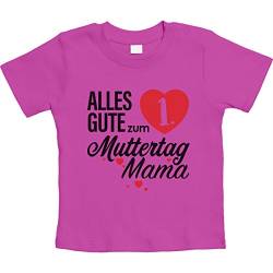 Mutter Geschenk - Alles Gute zum 1. Muttertag Mama Unisex Baby T-Shirt Gr. 66-93 12M Rosa von Shirtgeil