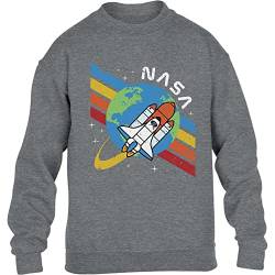 NASA Space Shuttle World Raketen Rainbow Kinder Pullover Sweatshirt 104 Grau von Shirtgeil