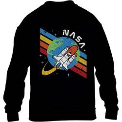 NASA Space Shuttle World Raketen Rainbow Kinder Pullover Sweatshirt 104 Schwarz von Shirtgeil