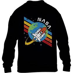 NASA Space Shuttle World Raketen Rainbow Kinder Pullover Sweatshirt 128 Schwarz von Shirtgeil