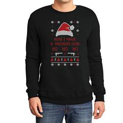 Now I Have A Machine Gun Ho Ho Ho Weihnachtspullover Herren Small Schwarz von Shirtgeil