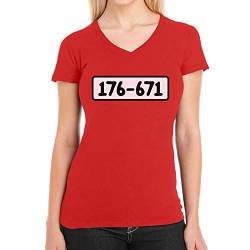Panzerknacker Style Banditen Bande Kostüm Damen T-Shirt V-Ausschnitt XX-Large Rot von Shirtgeil