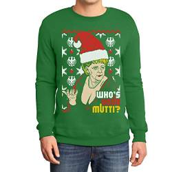 Pullover Herren Geiler Hässlicher Weihnachtspullover mit Angie - Who's Your Mutti? Sweatshirt X-Large Grün von Shirtgeil