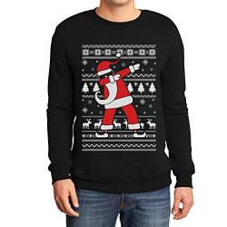 Pullover Herren Weihnachten Dab vom Weihnachtsmann Weihnachtspullover Xmas Pulli Sweatshirt Large Schwarz von Shirtgeil