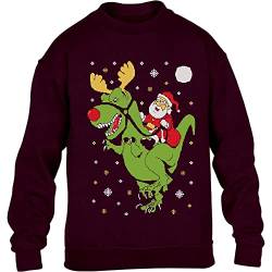Pullover Jungen Dinosaurier Weihnachtspullover Kinder Sweatshirt 104 Kastanienbraun von Shirtgeil
