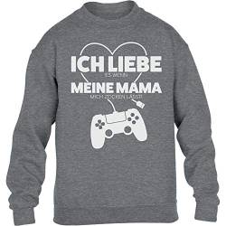 Pullover Jungen Gamer Liebe Es Wenn Meine Mama Mich Zocken Lässt Sweatshirt 152 Grau von Shirtgeil