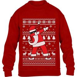 Pullover Jungen Kids Weihnachten Geschenk Dab vom Weihnachtsmann Kinder Sweatshirt Mädchen M 128 Rot von Shirtgeil