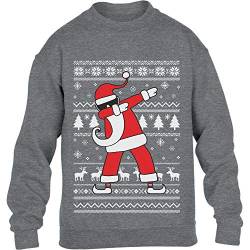 Pullover Jungen Kids Weihnachten Geschenk Dab vom Weihnachtsmann Kinder Sweatshirt Mädchen XL 152 Grau von Shirtgeil