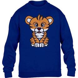 Pullover Jungen Mädchen Tiermotive Tiger Pulli Kleidung Kinder Sweatshirt mit Tier Motiv 116 Blau von Shirtgeil
