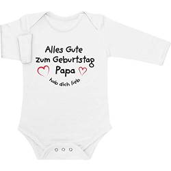 Shirtgeil Alles Gute Zum Geburtstag Papa Hab Dich Lieb Baby Langarm Body 0-3 Monate Weiß von Shirtgeil