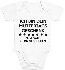 Shirtgeil Baby Body Geschenk Mama - Ich Bin Dein Muttertagsgeschenk Papa SAGT Gern Geschehen 0-3 Monate Weiß von Shirtgeil