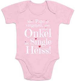 Shirtgeil Baby Body Geschenke von und für den heissen Onkel Kurzarm Strampler Mädchen Jungen 12-18 Monate Rosa von Shirtgeil