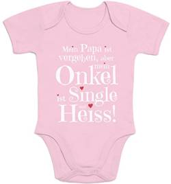 Shirtgeil Baby Body Geschenke von und für den heissen Onkel Kurzarm Strampler Mädchen Jungen 3-6 Monate Rosa von Shirtgeil
