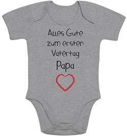 Shirtgeil Baby Body Junge Mädchen Alles Gute zum ersten Vatertag Papa Baby Geschenk Papa 3-6 Monate Grau von Shirtgeil