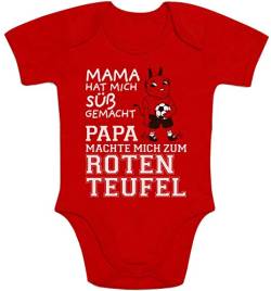 Shirtgeil Baby Body Kurzarm Kaiserslautern - Papa machte Mich zum Roten Teufel Strampler 0-3 Monate Rot von Shirtgeil