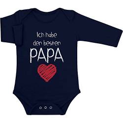 Shirtgeil Baby Body Mädchen Junge Ich habe den besten PAPA Geschenk für Vater Strampler Langarm 6-12 Monate Marineblau von Shirtgeil