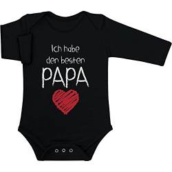 Shirtgeil Baby Body Mädchen Junge Ich habe den besten PAPA Geschenk für Vater Strampler Langarm 6-12 Monate Schwarz von Shirtgeil