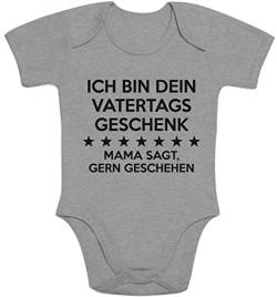 Shirtgeil Baby Body Papa Ich Bin Dein Vatertagsgeschenk Mama SAGT Gern Geschehen Kurzarm Strampler 6-12 Monate Grau von Shirtgeil