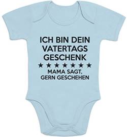 Shirtgeil Baby Body Papa Ich Bin Dein Vatertagsgeschenk Mama SAGT Gern Geschehen Kurzarm Strampler 6-12 Monate Hellblau von Shirtgeil