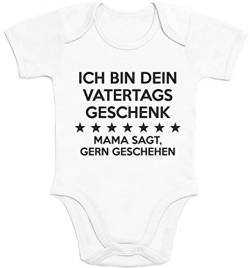 Shirtgeil Baby Body Papa Ich Bin Dein Vatertagsgeschenk Mama SAGT Gern Geschehen Kurzarm Strampler 6-12 Monate Weiß von Shirtgeil