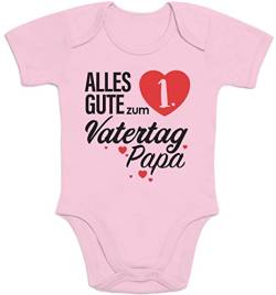 Shirtgeil Baby Body Papa Vatertagsgeschenk - Alles Gute zum 1. Vatertag Papa Kurzarm Strampler 0-3 Monate Rosa von Shirtgeil