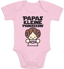 Shirtgeil Baby Body mit Spruch Süße Geschenke für Väter - Papas Kleine Prinzessin Papa Strampler Kurzarm Babybody - Babykleidung - Baby Kleidung Babystrampler 12-18 Monate Rosa von Shirtgeil